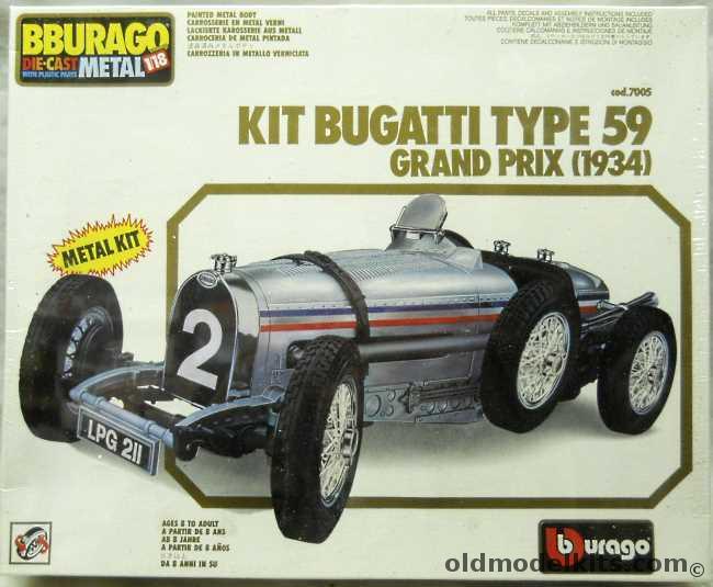 Burago 1/18 Bugatti Type 59 Grand Prix 1934, 7005 plastic model kit